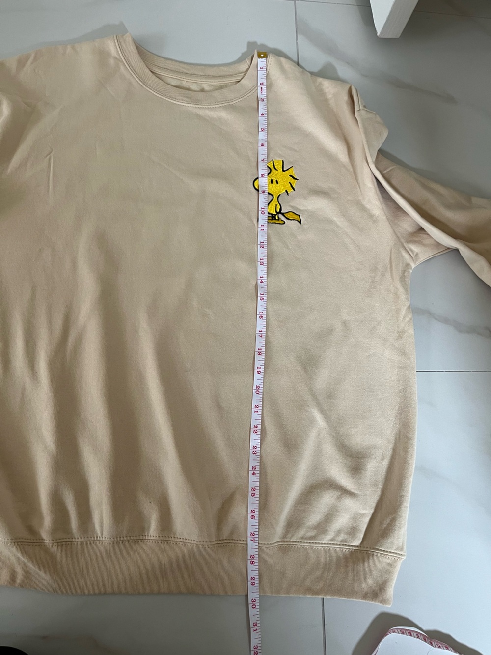 Peanuts Cream Woodstock Graphic Sweatshirt XL - Picture 6 of 7